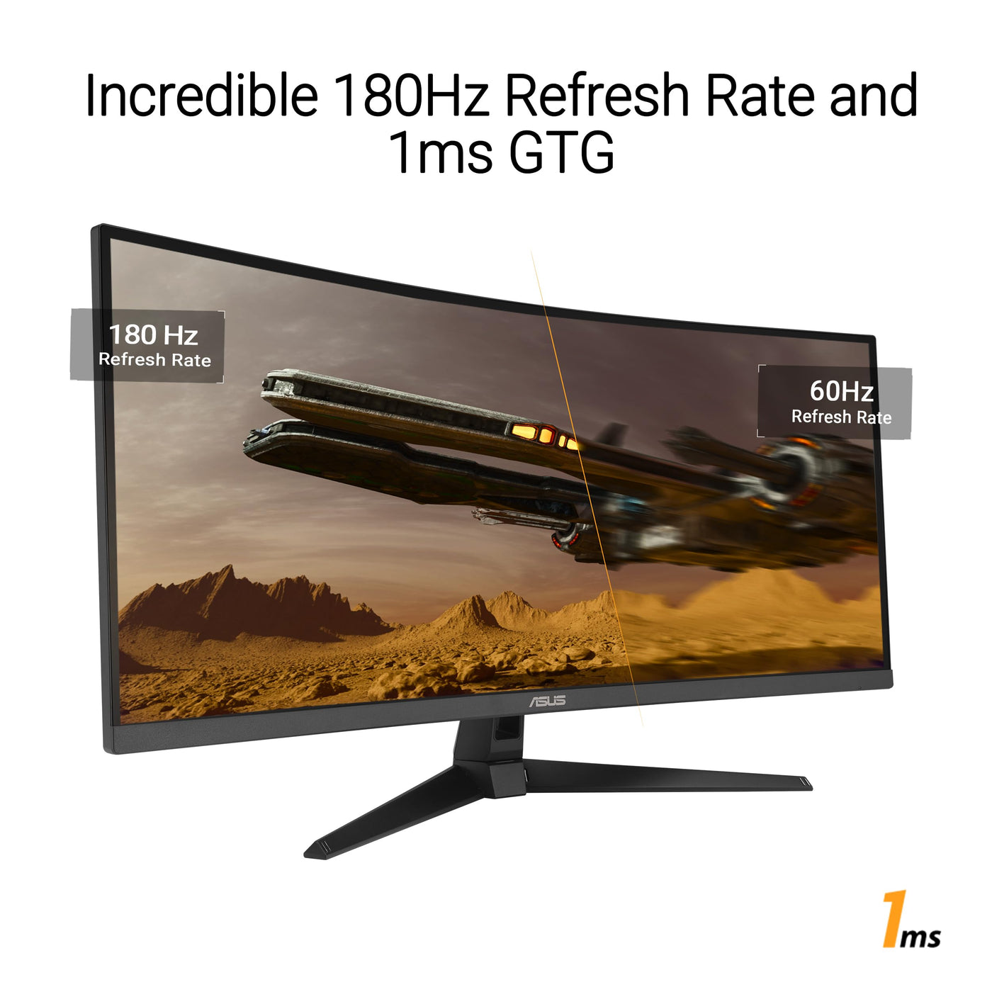 ASUS TUF Gaming VG34VQ3B Gaming Monitor - 34 Zoll WQHD (3440x1440), Curved, 180Hz, ELMB SYNC, FreeSync Premium, 1ms MPRT, 90% DCI-P3, DisplayWidget Center