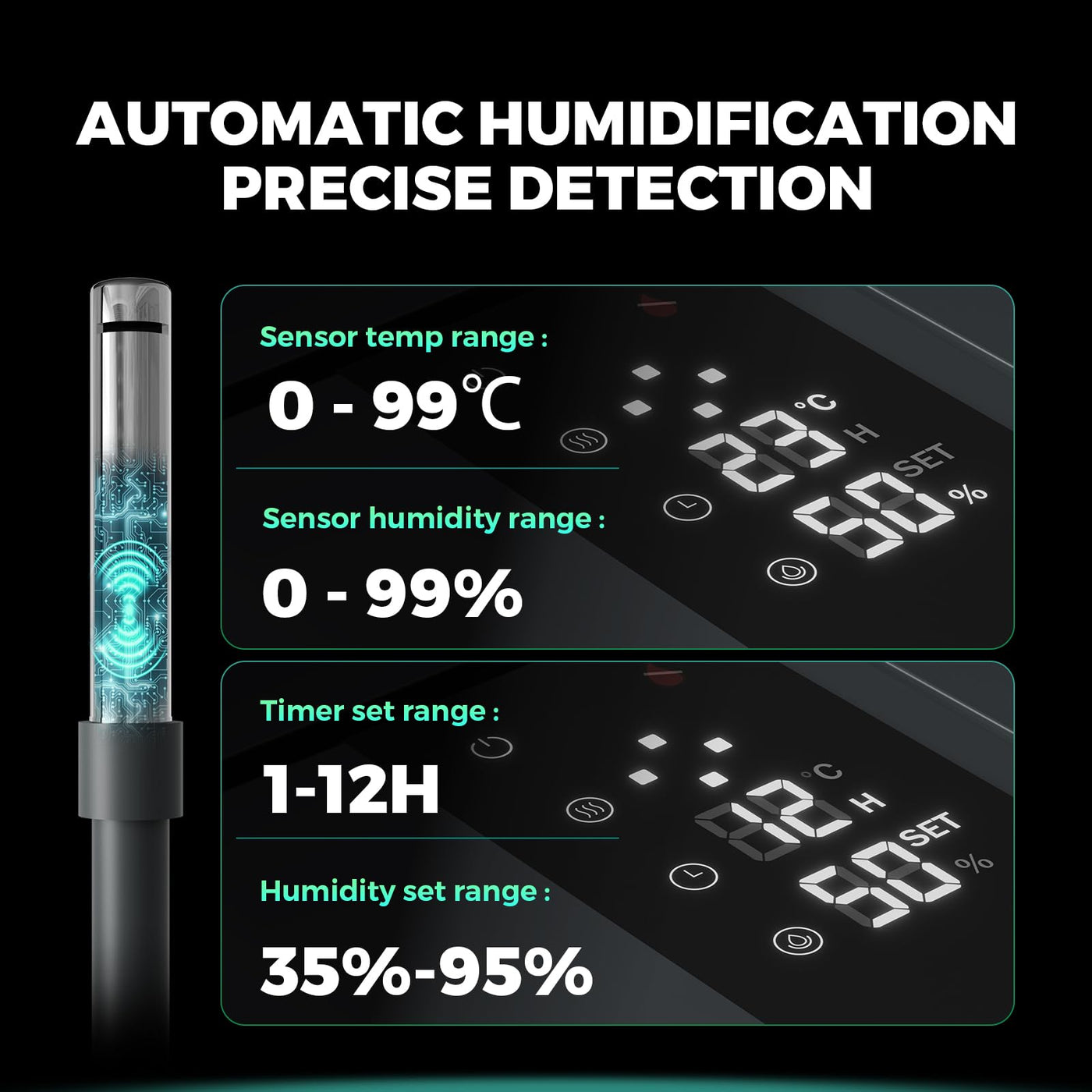 MARS HYDRO Pflanzen Luftbefeuchter 5L, Top-Fill Ultraschall Humidifier, mit einstellbarer Luftfeuchtigkeit, Timer-Funktion und Leise Betrieb für Growzelt, Innenbepflanzung, Schlafzimmer