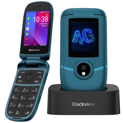 Blackview N2000 4G Seniorenhandy Ohne Vertrag mit Großen Tasten Handy, Dual SIM Klapphandy Mobiltelefon für Senioren, SOS-Funktion Handy|FM Radio|Taschenlampe|Ladestation|2.8 Zoll Farbdisplay