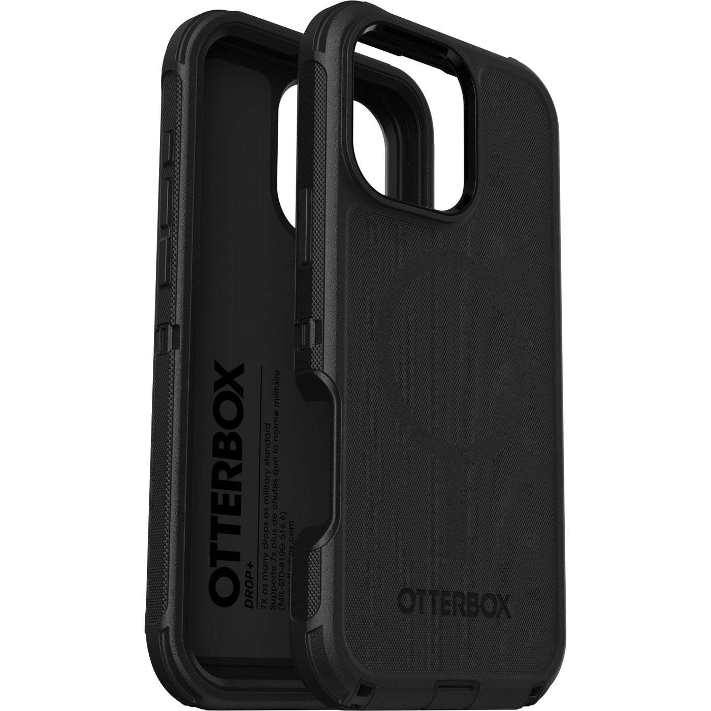 OtterBox Defender Series MagSafe Hülle für iPhone 16 Pro Max, stoßfest, sturzsicher, extrem robust, Schutzhülle, 7X getestet nach Militärstandard, Schwarz, Keine Einzelhandelsverpackung