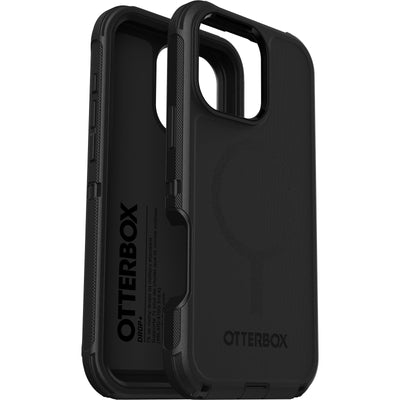 OtterBox Defender Series MagSafe Hülle für iPhone 16 Pro Max, stoßfest, sturzsicher, extrem robust, Schutzhülle, 7X getestet nach Militärstandard, Schwarz, Keine Einzelhandelsverpackung