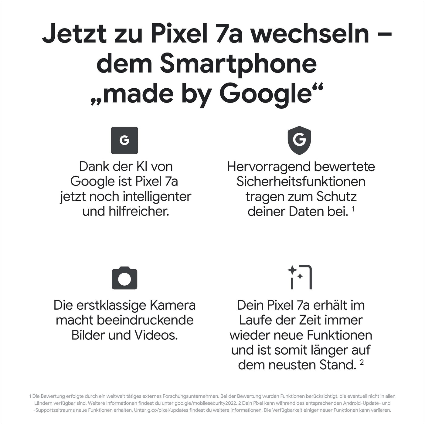 Google Pixel 7a – 5G-fähiges-Android-Smartphone ohne SIM-Lock, mit Weitwinkelobjektiv sowie beeindruckender Akkulaufzeit – Sea