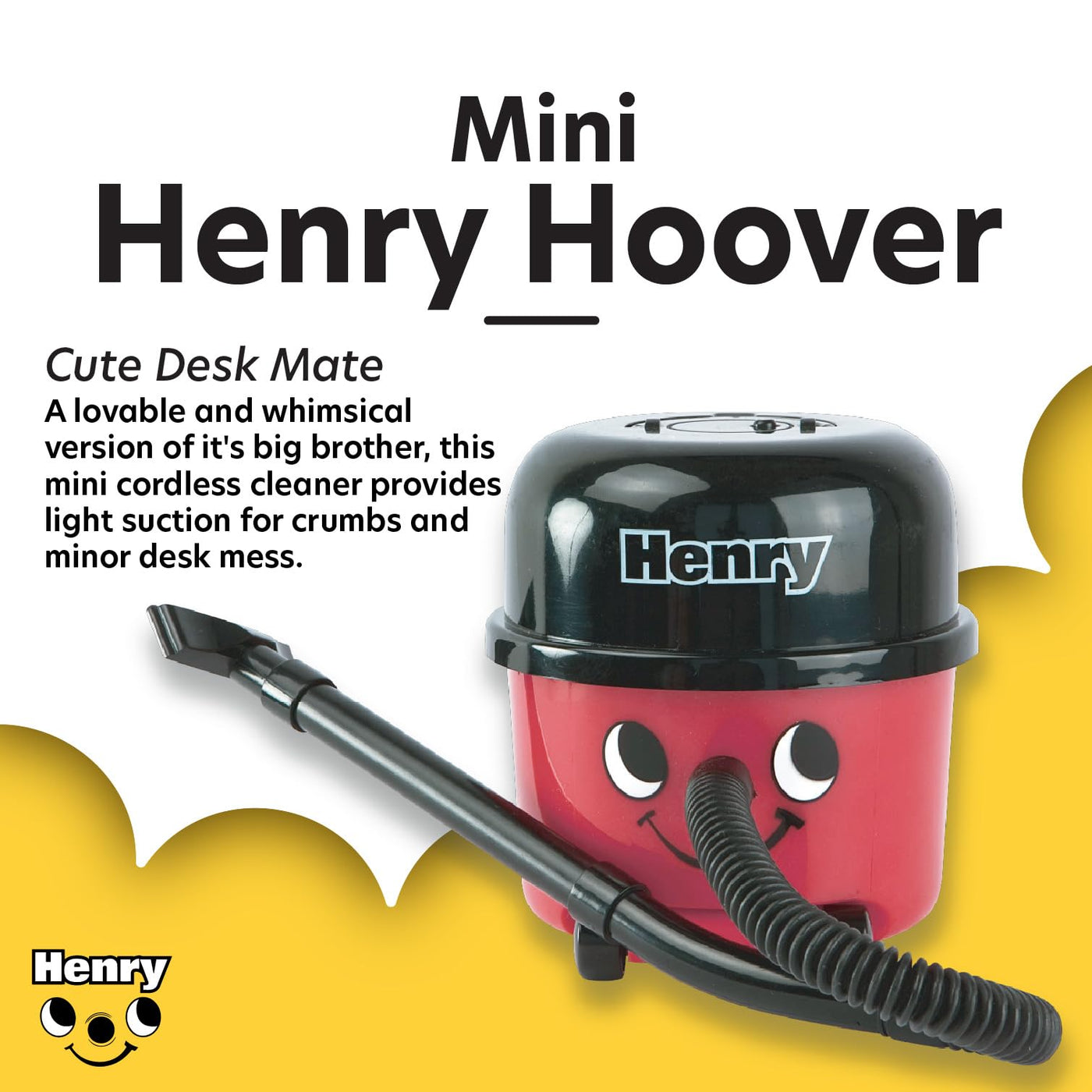 Henry Hoover Tischstaubsauger - Offiziell lizenziert, Mini-Computer & Tastaturreiniger, tragbarer, leichter Schreibtischreiniger