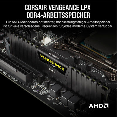 Corsair Vengeance LPX 32GB (2 x 16GB) DDR4 3600MHz C18, High Performance Desktop Arbeitsspeicher Kit (AMD Optimised) - Schwarz