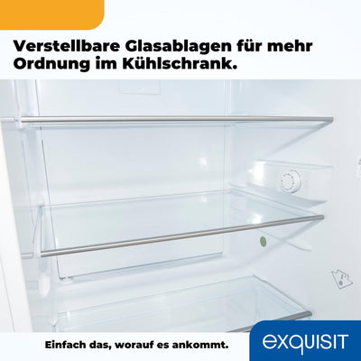 Exquisit Kühlschrank ohne Gefrierfach, 133 Liter, Vollraumkühlschrank freistehend, Türanschlag Wechselbar, KS516-V-H-010D weiss