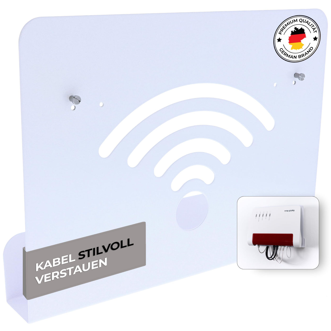 foto-kontor Wandhalterung kompatibel mit AVM FRITZBox Modem Router mit Kabelmanagement 7690 7590 7590 AX 6660 Cable 7530 5530 8850 6850 6660 6890 7490 weiß