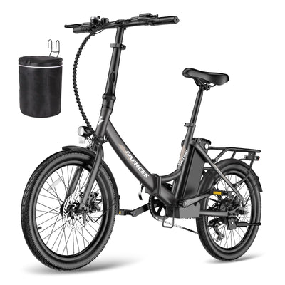 Fafrees F20 Light, ebike klappbar 20 Zoll, City e-Bike Herren Damen 36V 16.75Ah, Elektrofahrrad 250W 25km/h, e Bike klapprad Reichweite bis zu 65-130 km, E-Fahrrad (Schwarz)