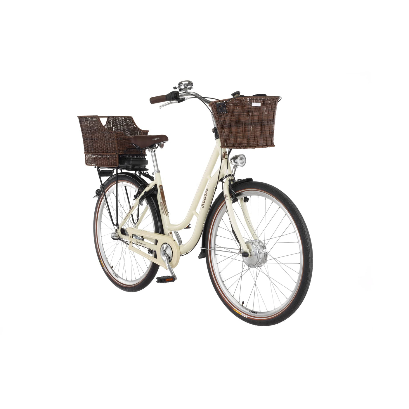 Fischer E-Bike City, CITA ER1804 Elektrofahrrad für Damen, RH 48 cm, Frontmotor 32 Nm, 36 V Akku, Elfenbein glänzend, 28 Zoll