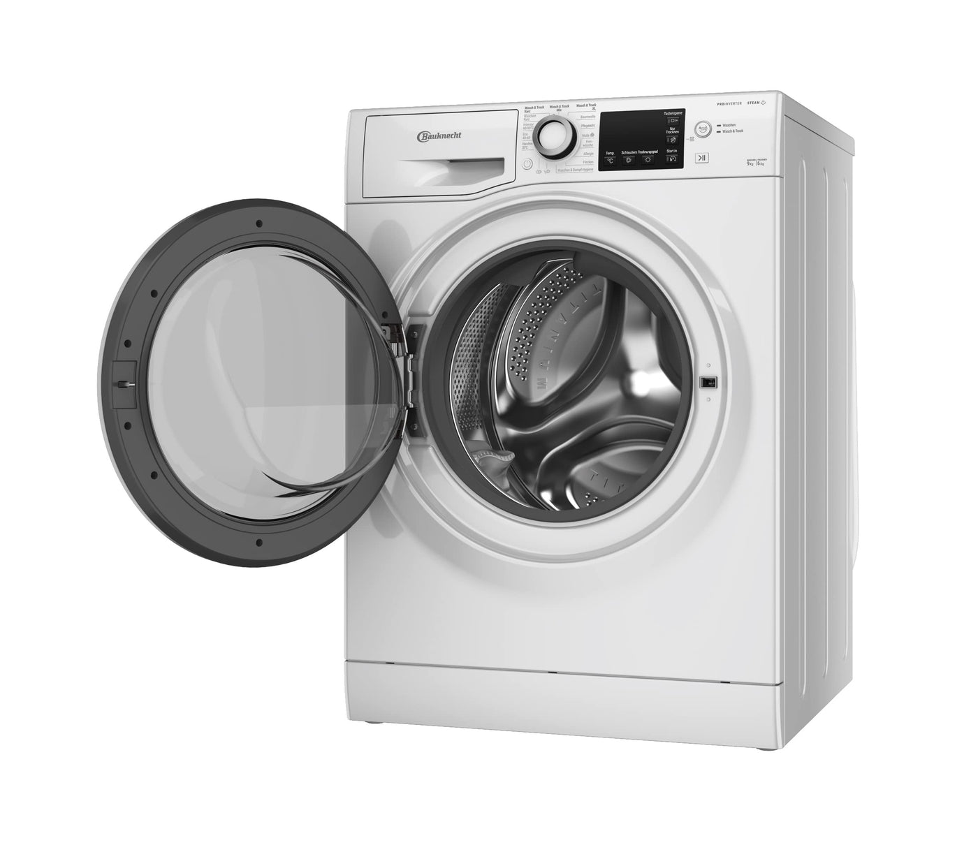 Bauknecht WATK Sense 96 41 N Waschtrockner/ 9/6 kg Waschen/Trocknen/Active Care Wash & Dry Technologie/Flecken 20° / Dampf-Programm/Wolle-Programm/Nachlegefunktion/PRO-Inverter Motor, Weiß