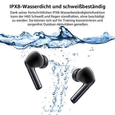 Bluetooth Kopfhörer, Kopfhörer Kabellos Bluetooth 5.3 mit 6 ENC Mikrofon, In Ear kopfhörer Bluetooth mit HiFi Stereo Tiefer Bass, Lärmminderung, 50Std Spielzeit, IPX8 Wasserdicht Ohrhörer LED-Anzeige