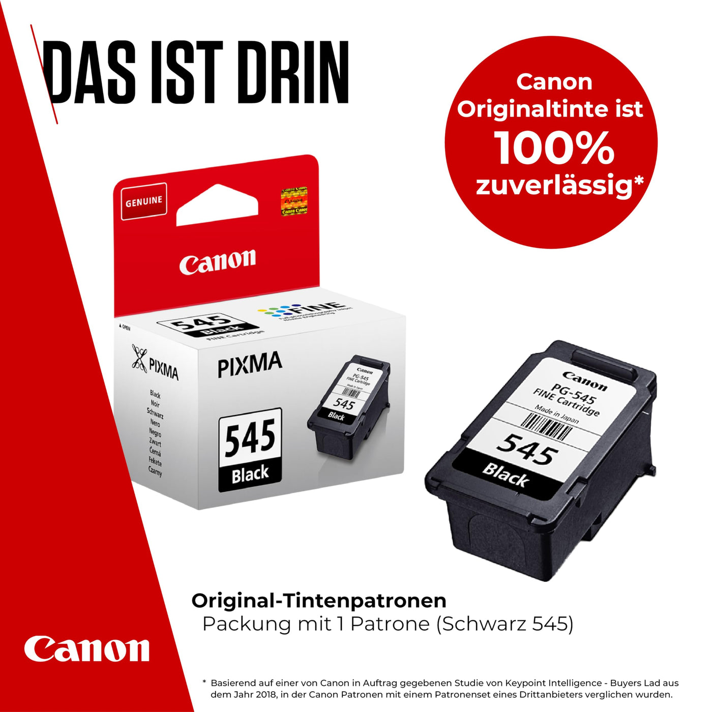 Canon Tinte - PG-545 Original-Tintenpatrone Schwarz - (1 x Patrone) - Kompatibel PIXMA Druckern