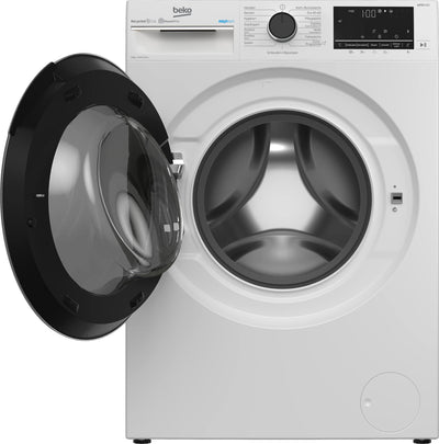 Beko B5WFU58418W bPRO 500 freistehende Waschmaschine, Waschvollautomat, 8 kg, AquaTech, Schleuderwahl, 1400 U/min, Bluetooth, Dampffunktion, Hygiene+ allergikergeeignet, Weiß