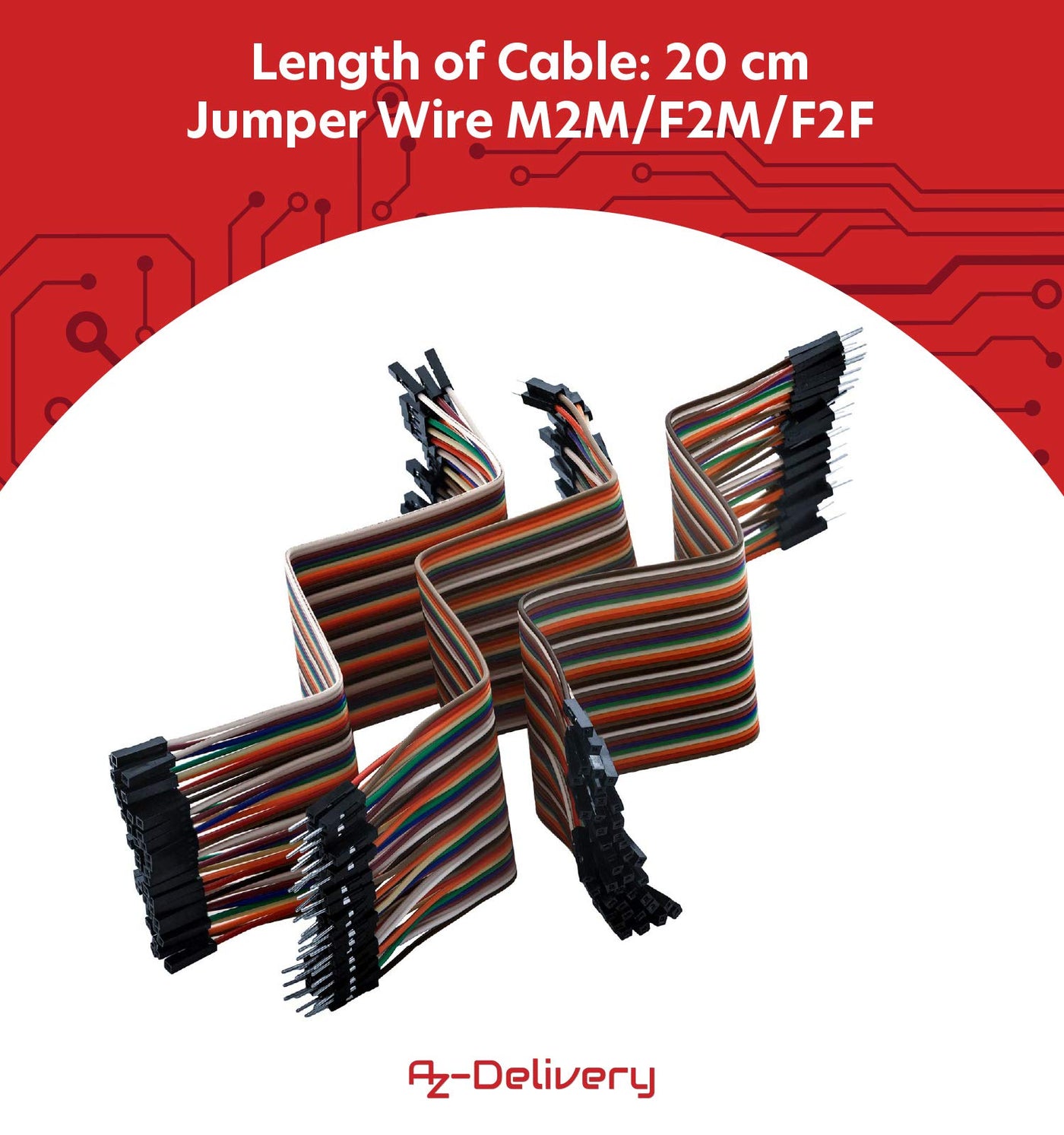 AZDelivery Breadboard Kit - 3X Jumper Wire m2m/f2m/f2f + 3er Set MB102 Breadboard kompatibel mit Raspberry Pi inklusive E-Book!