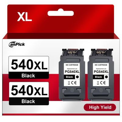 CanPick 540 XL PG-540XL Schwarz Kompatibel für Canon Druckerpatronen 540 PG540 PG540XL PG 540 XL PG-540 BK für Canon Pixma MG3650s TS5150 TS5100 MX475 TS5151 MG4250 MG3600 MG3650 MX395 (2 Schwarz)