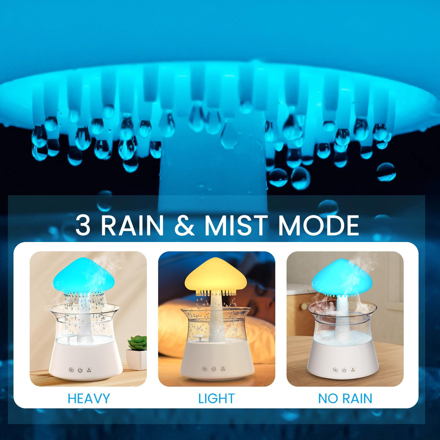 Diffuserlove Regen Wolken luftbefeuchter Rain Cloud Humidifier mit Fernbedienung Pilz Wasser Lampe Raumbefeuchter Schlafzimmer Regentropfen Luft luftbefeuchter Schlafzimmer Air Humidifier