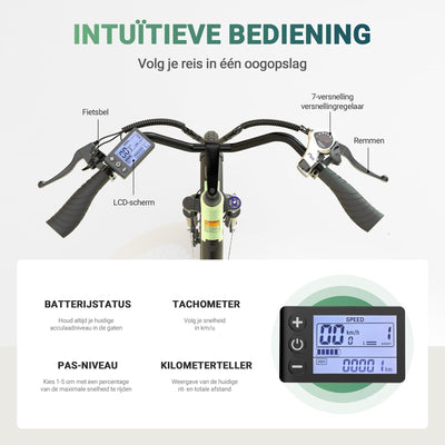 ESKUTE C100 E-Bike, 26 Zoll Elektrofahrrad, E-Cityrad 250W HeckMotor, 375Wh Wechselakku,bis zu 60km, LCD-Display, Tiefeinsteiger E-CityBike Für Damen und Herren Erwachsene Grün