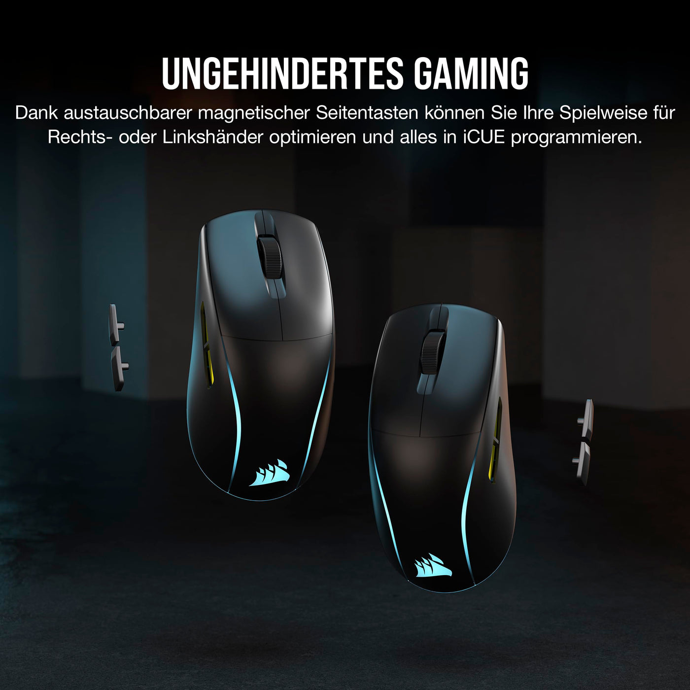 Corsair M75 Wireless RGB Leichte FPS Gaming-Maus – 26.000 DPI – Austauschbare Seitentasten – iCUE-Kompatibel – PC – Schwarz