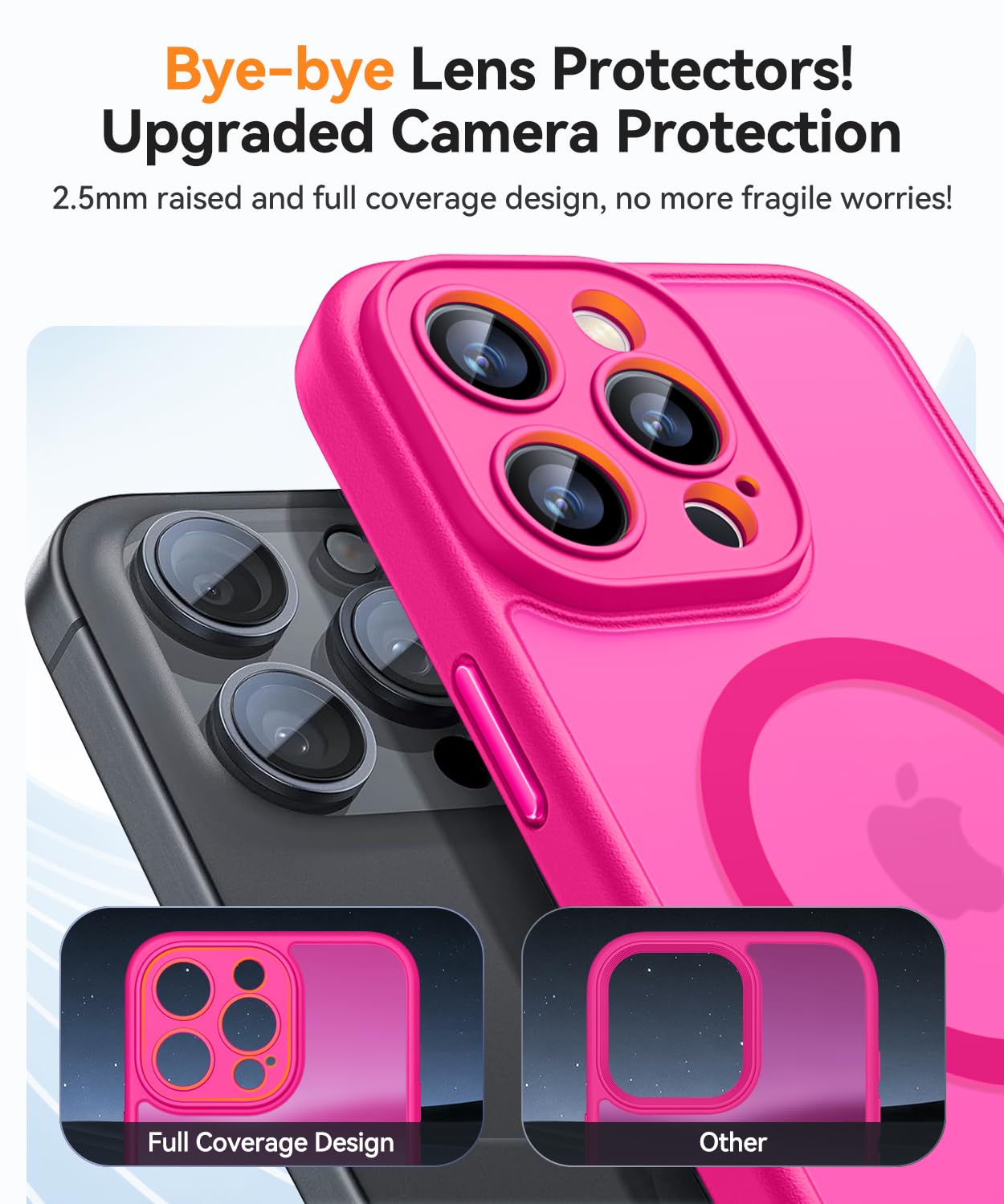 CANSHN für iPhone 16 Pro Max Hülle mit Kameraschutz für Magsafe (TOP Militärschutz & Magnetkraft) Extrem Haltbarkeit Hülle iPhone 16 Pro Max Case Stoßfest, Leuchtend Rosa