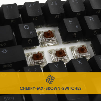 Ducky ONE 2 Mini Gaming Tastatur, RGB-LED Gaming Keyboard, Cherry MX-Brown, Mechanische Tastatur, TLK-Mini-Version 60% Key Layout, Mechanische Tastatur mit USB C Stecker, Abnehmbare Kabel, Schwarz