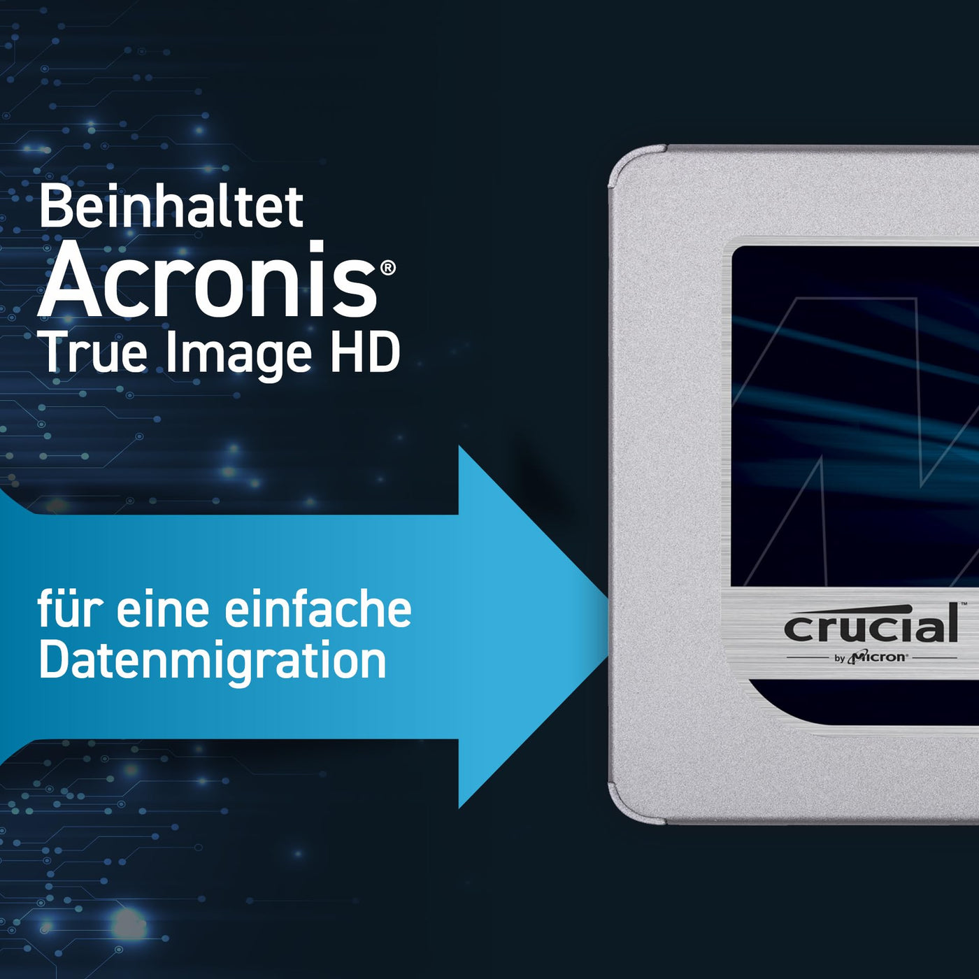 Crucial MX500 500GB 3D NAND SATA 2,5 Zoll Interne SSD, Bis zu 560 MB/s - CT500MX500SSD1