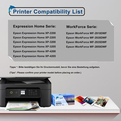 GoToners 604 XL Druckerpatronen Kompatibel für Epson 604 604XL Patronen für Expression Home XP-3200 XP-3205 XP-4200 XP-4205 XP-2200 XP-2205, Workforce WF-2910 WF-2930 WF-2935 WF-2950 (10er-Pack)