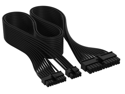 Corsair Premium 600W PCIe 5.0 / Gen 5 12VHPWR-Netzteilkabel – Passend für Typ-4-Netzteile über Zwei 8-Pin-PCIe-Anschlüsse – 12+4-Pin-Stecker – Mesh-Paracord-Ummantelung – Schwarz