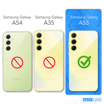 EAZY CASE - Silikonhülle für Samsung Galaxy A55 Hülle Silikon Case Blau weich stoßfeste Handyhülle Galaxy A55 Schutzhülle mit Kameraschutz Dünn Premium Schutz Cover TPU Phone Bumper in Blau Petrol