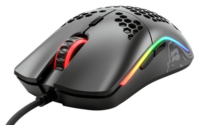 Glorious Gaming Model O- (Minus) Compact Wired Gaming Mouse – Im superleichten Wabendesign mit 58 g, RGB-Beleuchtung, Pixart 3360 Sensor, Omron-Schalter, beidhändig – Mattschwarz