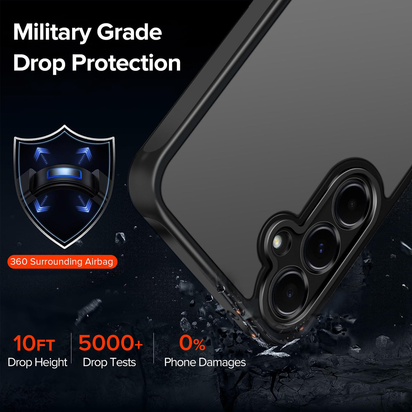 iVoler Hülle für Samsung Galaxy A55 5G mit 2 Stück Panzer Schutz Glas, [Militärstandard] Stoßfest [Kameraschutz] Handyhülle, Matt Durchscheinende Rückseite Anti-Fingerabdruck Schutzhülle Case, Schwarz