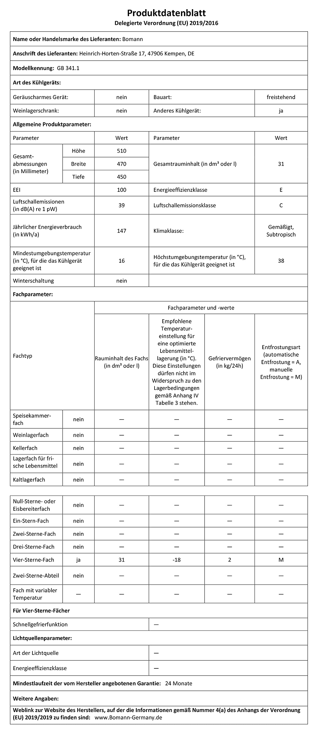 Bomann® Gefrierbox 31L Nutzinhalt | Gefrierschrank klein mit Gitterablage | wechselbarer Türanschlag & stufenlose Temperaturregelung | Mini Gefrierschrank mit 4 Sterne-Kennzeichnung | GB 341.1 weiß