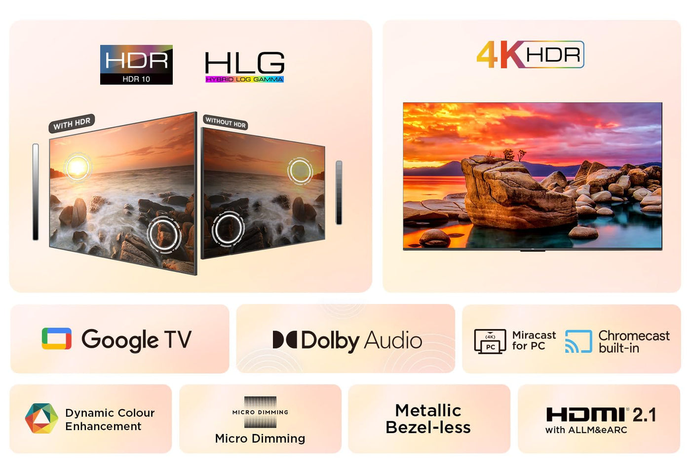 TCL 55V6B 55 Zoll, 4K Ultra HD, HDR TV, Smart TV unterstützt von Google TV (Dolby Audio, Motion Clarity, Sprachsteuerung, Kompatibel mit Google Assistant, Chromecast eingebaut