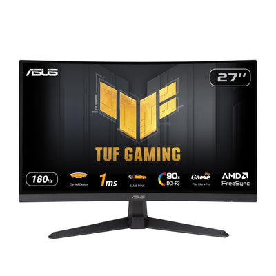 ASUS TUF Gaming VG27VQ3B - 27 Zoll Full HD Curved Monitor - 180 Hz, 1ms GtG, FreeSync, AdaptiveSync, ELMB Sync - Fast-VA Panel, 16:9, 1920x1080, DisplayPort, HDMI, Speaker