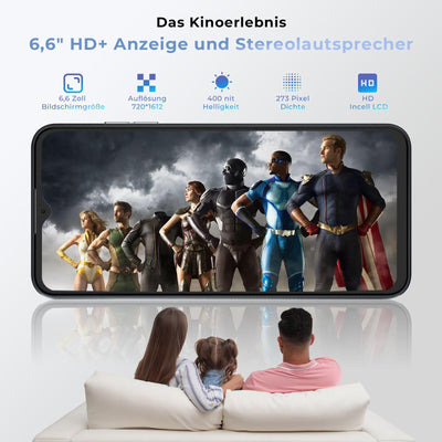 HOTWAV Note 15 Smartphone Ohne Vertrag, Android 14 Octa Core 8GB+64GB/1TB Erweiterbar Handy Ohne Vertrag, 6.6" HD+ Display 5160mAh Handy Günstig, 13MP+5MP Kamera Dual SIM 4G Simlockfreie Handys