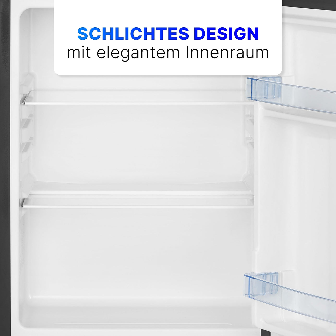 Bomann Mini Kühlschrank mit 58 Liter Nutzinhalt | Kühlschrank klein mit 2 herausnehmbaren Glasablagen | Mini Fridge mit stufenloser Temperaturregelung u. wechselbarem Türanschlag | KB 7347 schwarz