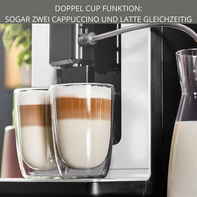 Krups Evidence ECOdesign Kaffeevollautomat mit Milchschlauch, 8 Getränke, 2-Tassen-Funktion, Recyceltes Material, Kaffeemaschine, Weiß/Schiefer, EA897A10