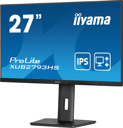 iiyama Prolite XUB2793HS-B6 68,6cm 27" IPS LED-Monitor Full-HD 100Hz HDMI DP Höhenverstellung Pivot FreeSync Slim-Line schwarz