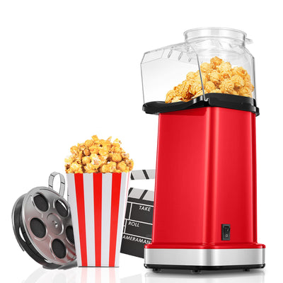 FOHERE® Popcornmaschine-1400W Süßes Popcorn Maker-Pops In 2 Minuten-17 Tassen-Für 4-6 Personen-Aluminium-Antihaft-Innentopf-öLfreier-Fettarmer Snack-Hausgemacht-Einzigartiges Design