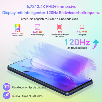 Blackview Shark 8 Handy 16GB+256GB, Helio G99, 120Hz 2.4K, 64MP, Android 13 Smartphone ohne vertrag, 6.78" FHD+, NFC, 13MP, 5000mAh akku mit 33W, 4G Dual SIM Handys