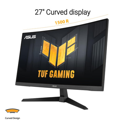 ASUS TUF Gaming VG27VQ3B - 27 Zoll Full HD Curved Monitor - 180 Hz, 1ms GtG, FreeSync, AdaptiveSync, ELMB Sync - Fast-VA Panel, 16:9, 1920x1080, DisplayPort, HDMI, Speaker