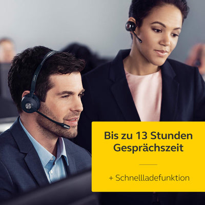 Jabra Engage 75 On-Ear Dect Stereo Headset - Skype for Business zertifizierter drahtloser Kopfhörer mit Noise-Cancelling für Tischtelefone und Softphones - schwarz - EU-Version