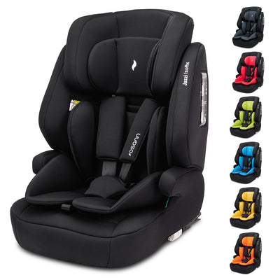 Osann Jazzi Isofix, Kindersitz mit Isofix ab 1 Jahr, Autositz von 76 bis 150 cm, i-Size mitwachsend - Black