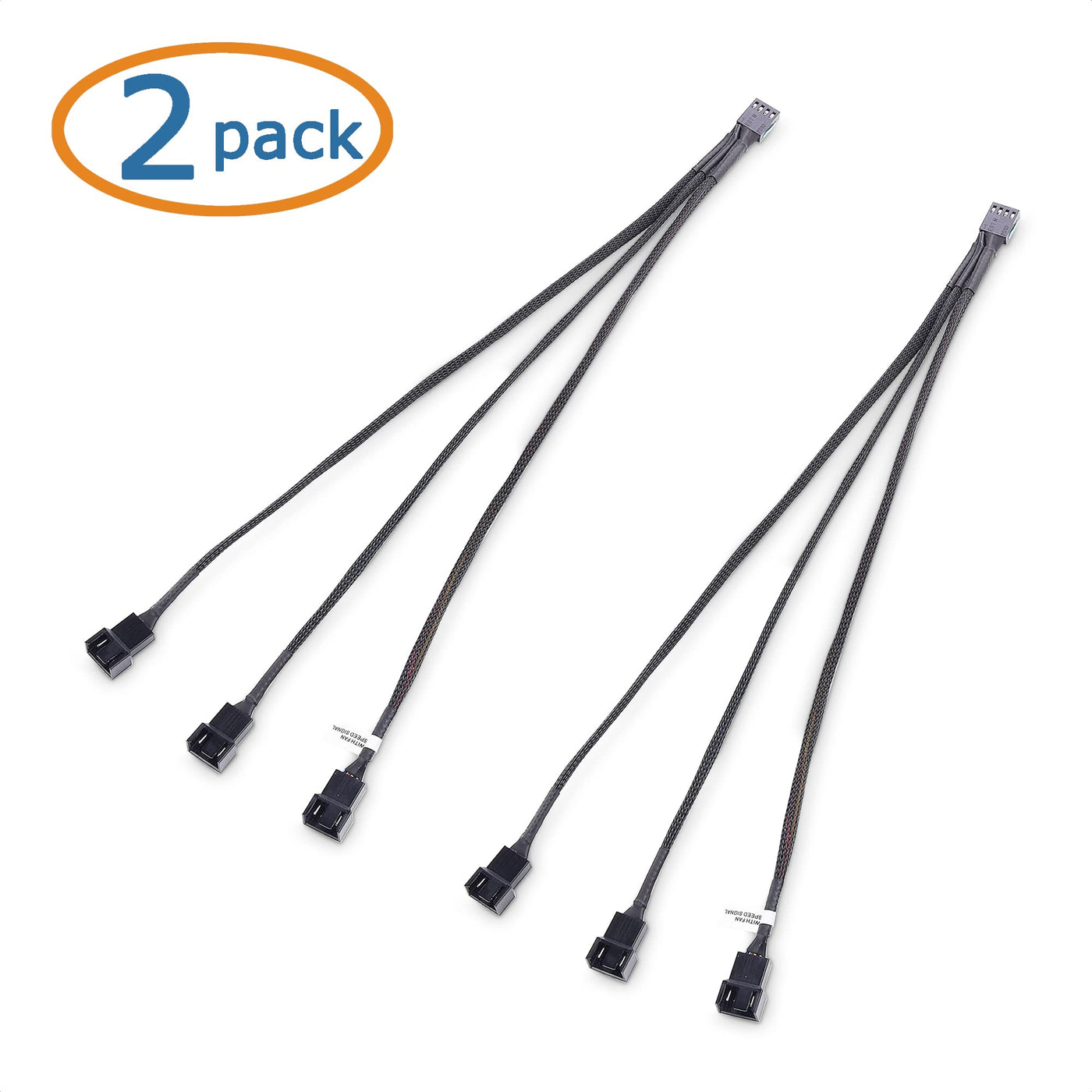 Cable Matters 2 Stück 4-poliges PWM-Splitterkabel, 30 cm, 3 Computer-Lüfter-Splitterkabel, PC-Lüfter-Splitterkabel, 3 Lüfter-Splitterkabel für Desktop