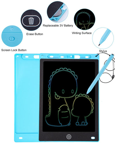 2 Stück LCD Schreibtafel Zeichenbrett Bildschirm 10Zoll Maltafel zaubertafel Umweltfreundlich Heller Bunten Schrift Pad Lernspielzeug-Geschenk für Kinder 3-7Jahre altes Mädchen