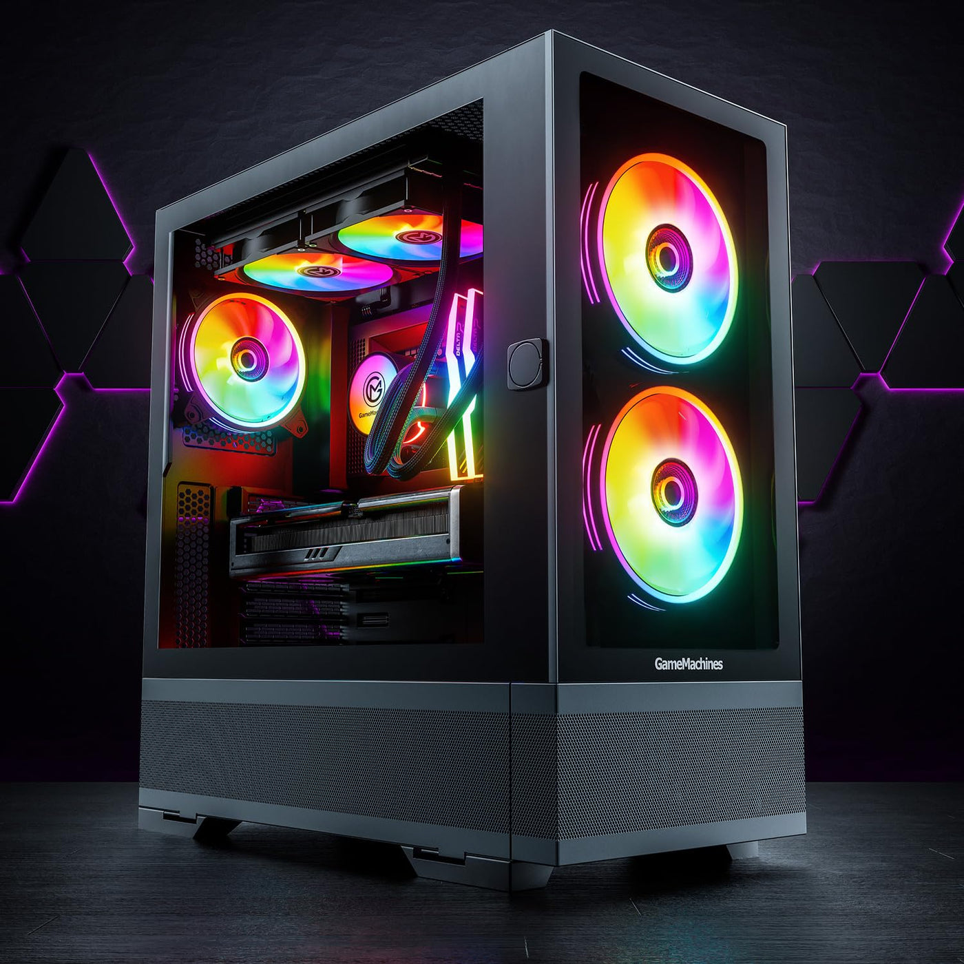 GameMachines Element - RGB Gaming PC - Wasserkühlung- AMD Ryzen 7 5800X - NVIDIA GeForce RTX 4060-1000GB SSD - 32GB DDR4 - WLAN - Windows 11 Pro