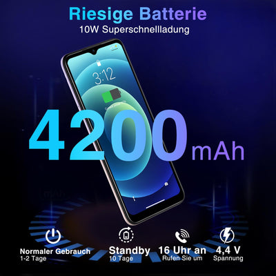 DOOGEE N50S Handy ohne vertrag, 9GB+128GB/TF 1TB Smartphone, 6.52" HD+ Display Handy, Android 13, Octa Core Prozessor, 20MP+8MP Kamera,Dual SIM 4G Handys, 4200mAh, Gesichtserkennung,GPS, OTG, Rosa