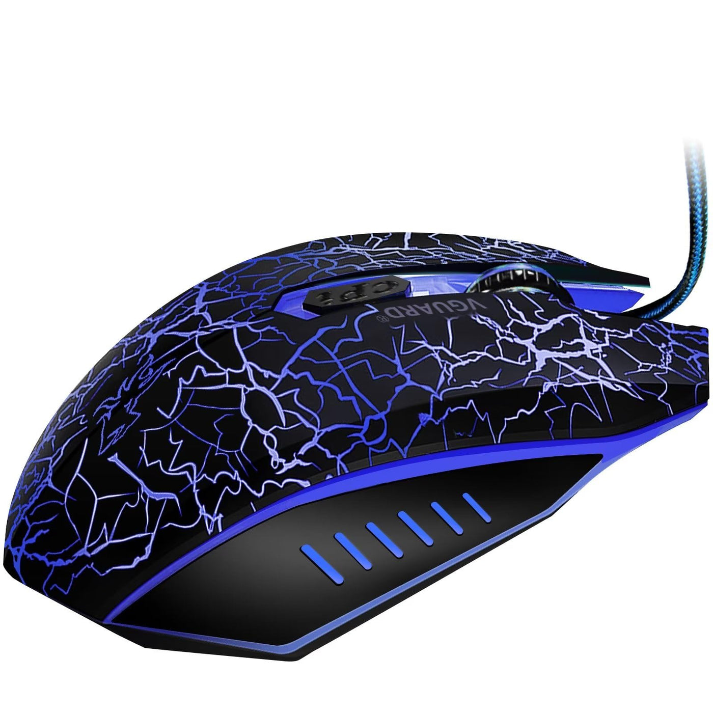 VGUARD Gaming Maus, Wired Hohe Präzision Optische Professionelle Wired Gaming Maus mit 6 Tasten/7-Modi LED Design für pro Gamer - Schwarz