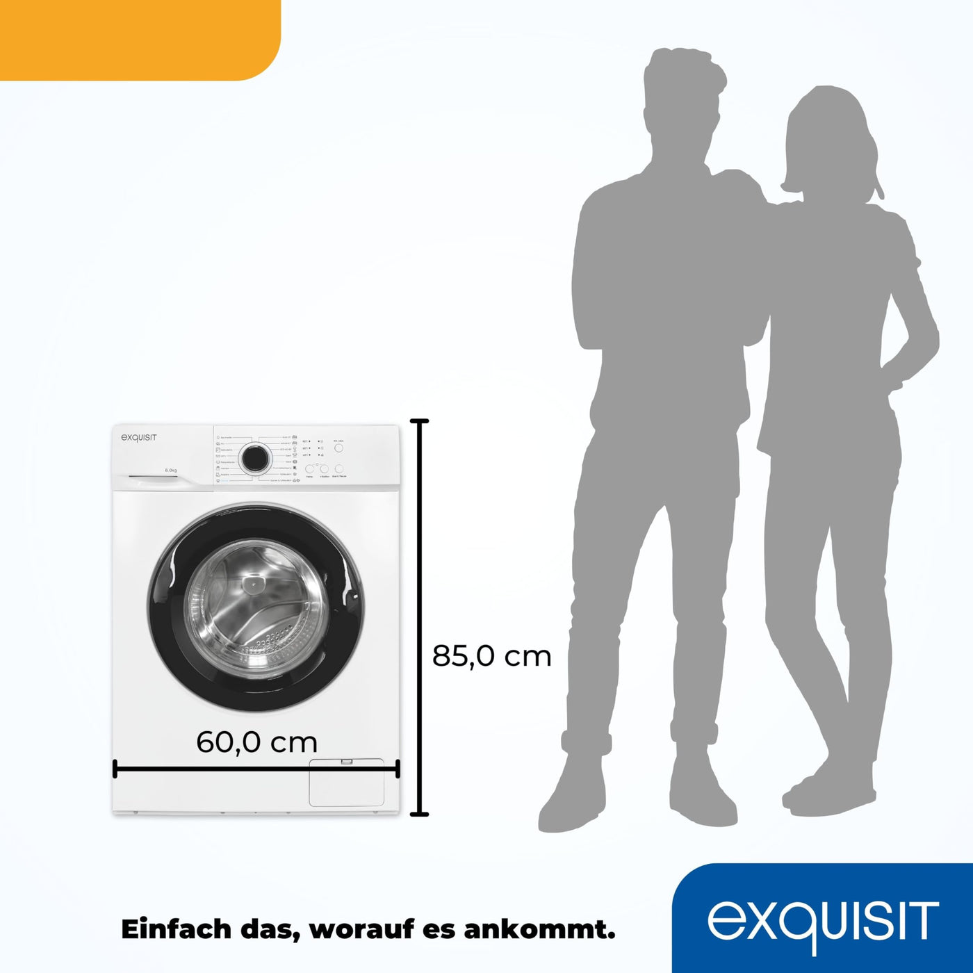 Exquisit Waschmaschine 6kg, Energieeffizienzklasse A, max. 1000 U/min, ECO 40-60, Kurzprogramm, Kindersicherung, 16 Waschprogramme, WA56110-020A weiss