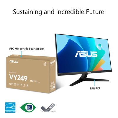 ASUS Eye Care VY249HF - 24 Zoll Full HD Monitor - 100 Hz, 1ms MPRT, AdaptiveSync - IPS Panel, Vesa 100x100, 16:9, 1920x1080, HDMI