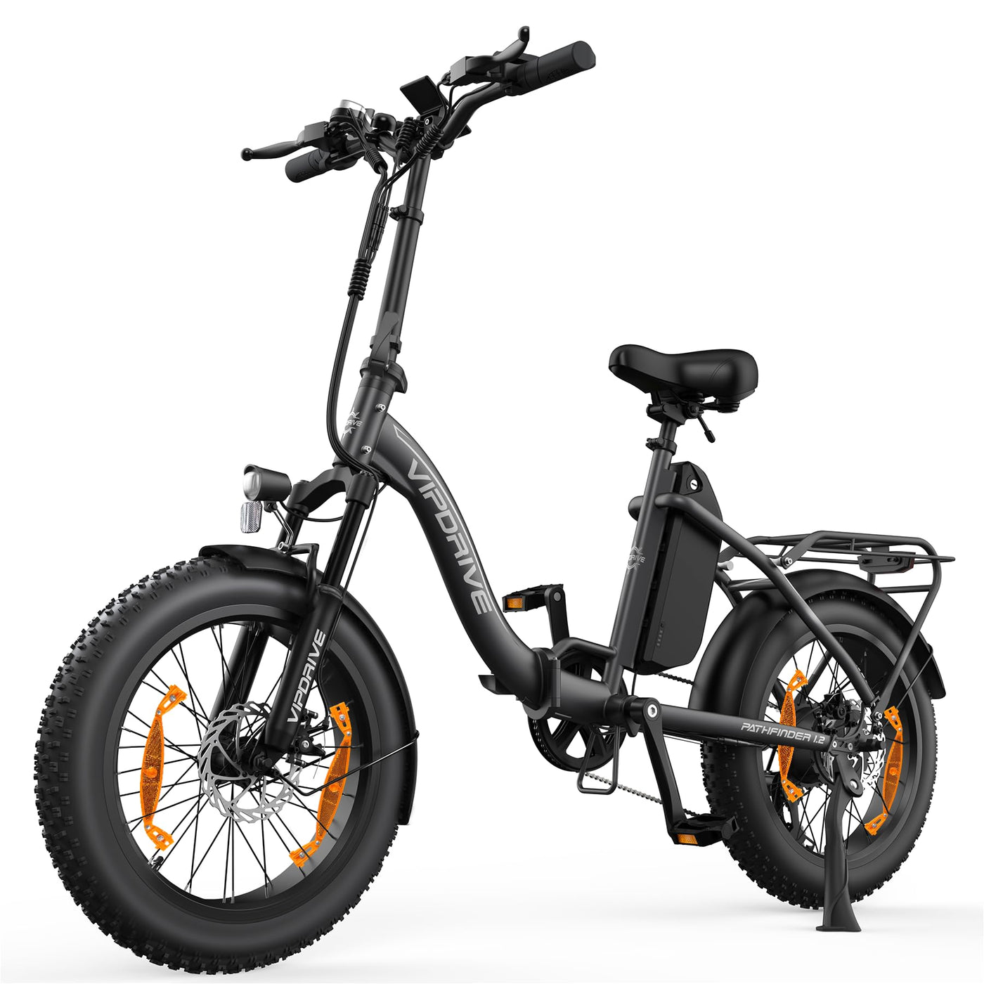 Vipdrive Elektrofahrrad 20 Zoll E-Bike Klappbar Fat Tire mit 48V 13Ah Abnehmbar Akku, E Bike für Herren und Damen, 250W Motor, LCD-Display, 25KM/H, Reichweite bis 100km Faltbares Pedelec