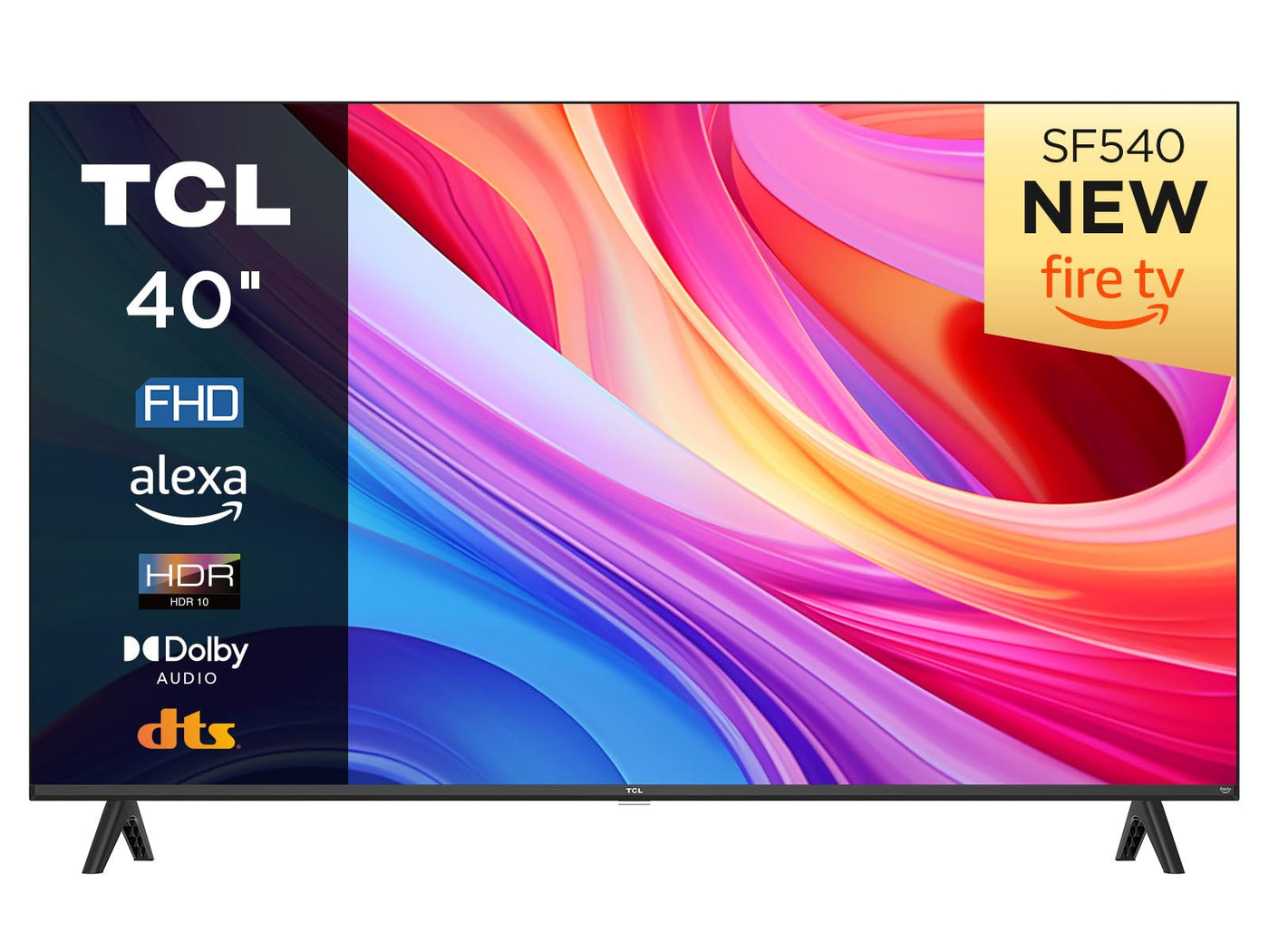 TCL 40SF540 - Téléviseur intelligent FHD 40 pouces - HDR et HLG - Dolby Audio - DTS Virtual X / DTS-HD - Metal Borderless - Wifi double bande 5 - avec système Fire OS 7